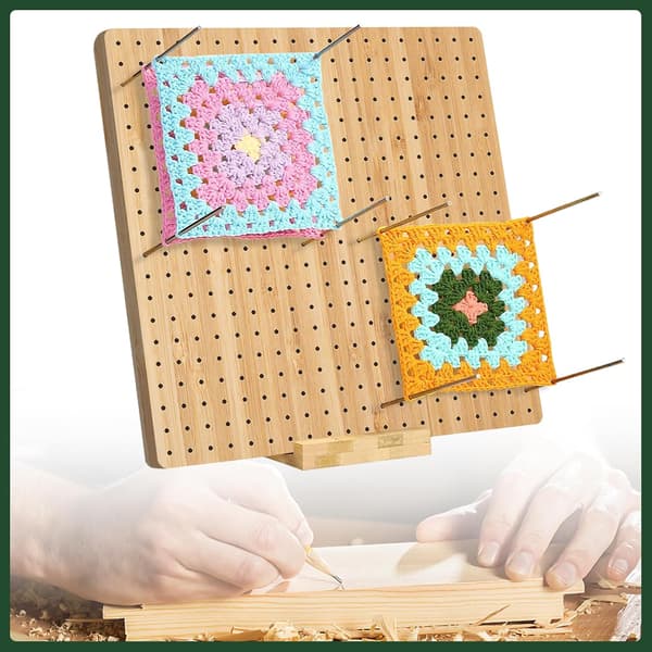 Firkantet blokbræt, hækletilbehør, træhæklebræt, Granny Square blokbræt-FA8-