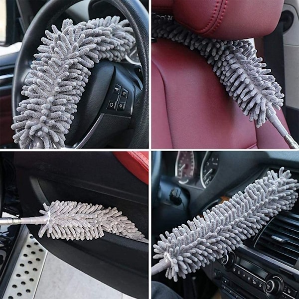 3-pack dammvippor, teleskopstång, mikrofiber, tvättbar, böjbar