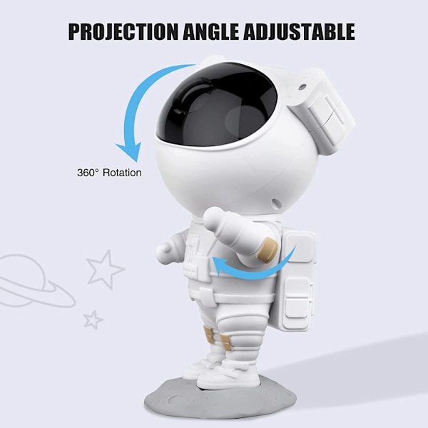 Astronaut Natlampe / Galaxylampe - Stjernehimmelsprojektor