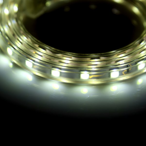 Vandafvisende SMD 5050 LED-bånd 220V 60 lysdioder/m Fleksibelt båndbelysning 1 meter Hvid 0.2