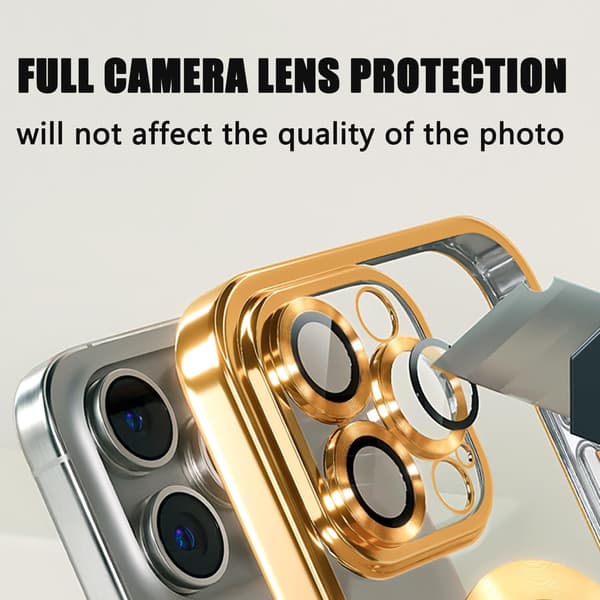 Misscase for iPhone 16pro Magnetic Glitter Case Compatible with MagSafe, Full Protection Slim Shockproof Anti-Scratch Case with Camera Gold-FA-