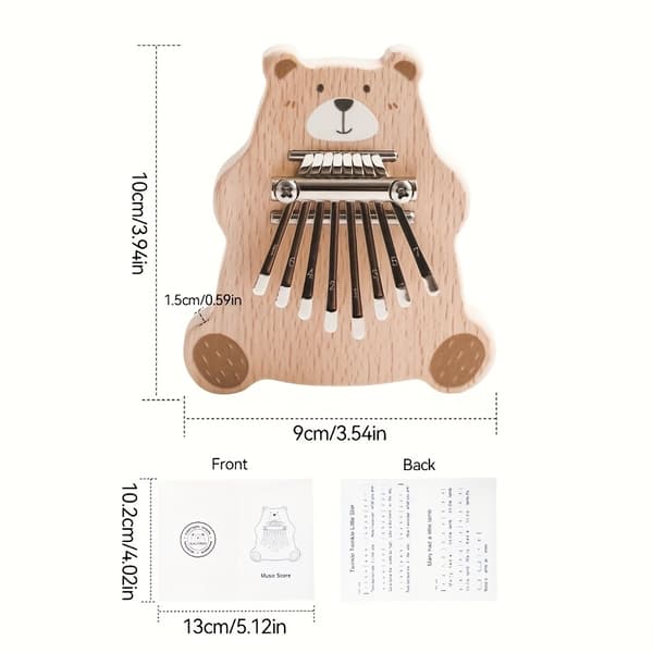 8-tangent Mini Kalimba Tommelfingerklaver - Træ Fingerharpe-FA-
