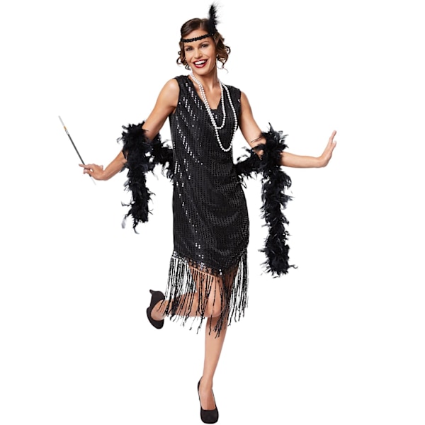 tectake Kostume Jazz-sangerinde Sort Black M