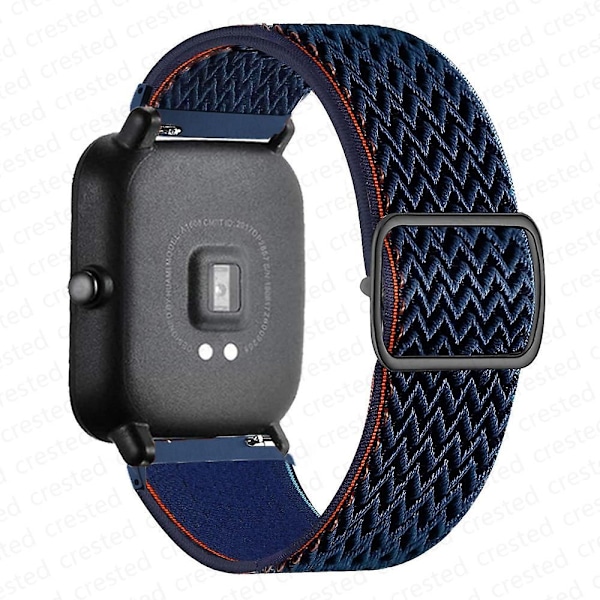 20mm/22mm Rem til Amazfit Gts 4//2/2e/3/gts2 Mini/gtr 4/3/pro/gtr2/47mm/stratos Nylon Elastisk Urrem Amazfit Bip Rem Navy blå Navy blue 22mm