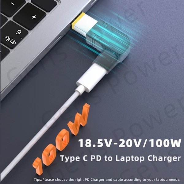 PD 100W Typ C till Universal Laptop Laddare Konverter för Asus Lenovo Hp Dell Acer Samsung USB C Snabbladdare Adapter Kontakt 7.4-5.0mm (for Dell)