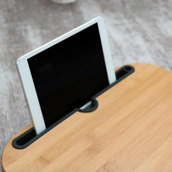 Naturlig bambu laptopkudde, avtagbar kudde, bärhandtag, laptopdyna BxD: 38 x 28 cm (upp till 14 tum)