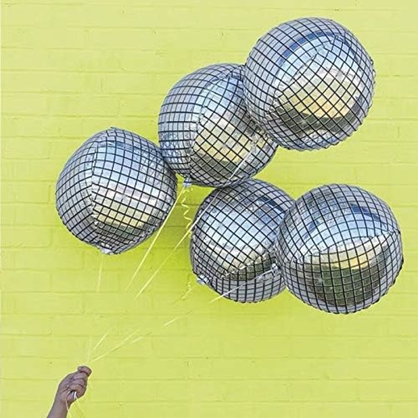 Svart og sølv ballongbue sett, 139 stykker 4D disco
