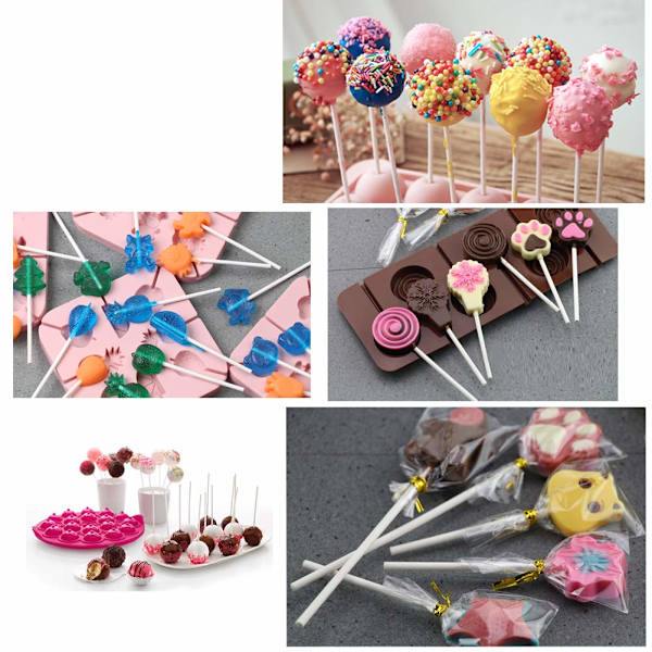 Cake Pop Pinnar Klubbpinnar 10cm, 100 stk Varm Hvid