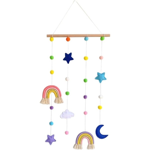 Macrame Rainbow Vägghängande för barnrum, Regnbågshängande