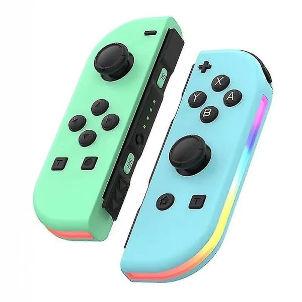 Trådlös Handkontroll Kompatibel med Nintendo Switch, OLED, Lite Gamepad Joystick (L/R) Ersättning med RGB Hög Green Blue