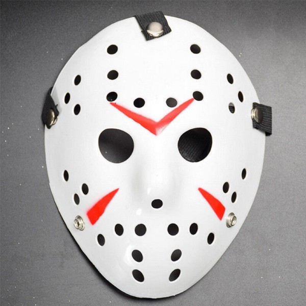 Halloween-fest Jason Voorhees malt hockeymaske All White