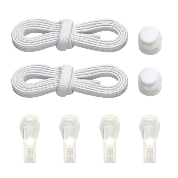 Spring Lock Snørebånd Uden Slips HVID-FA12- white