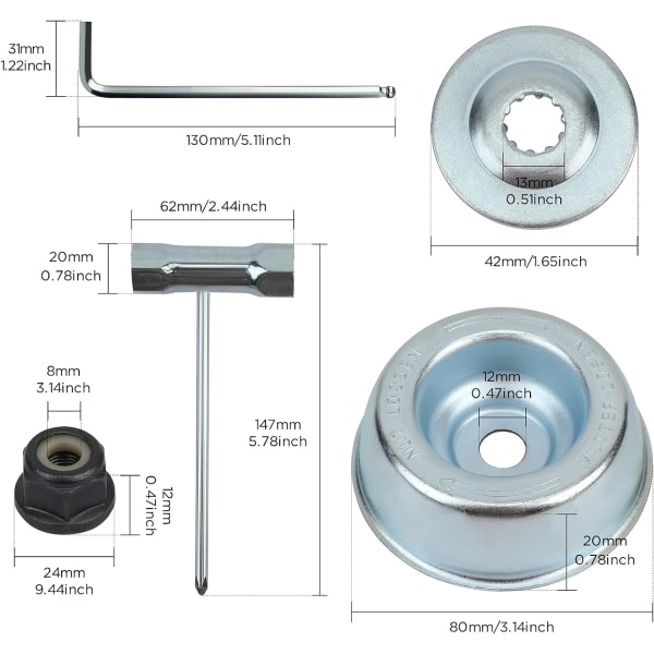 Universalt trimmerhode muttersett, for Stihl trimmer FS55 FS