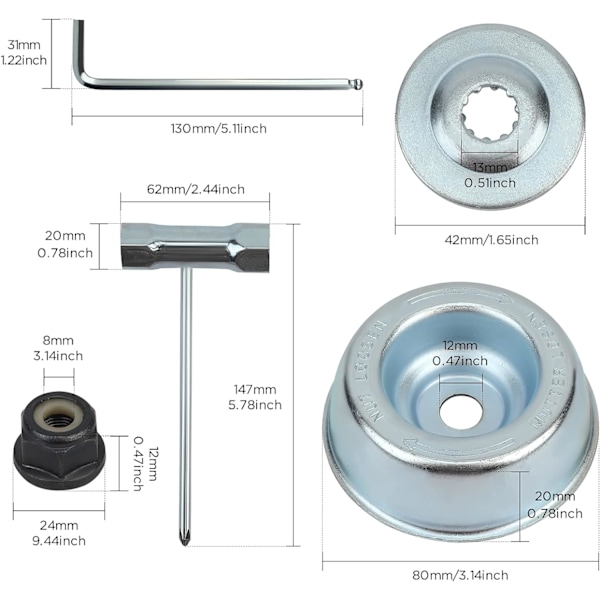 Universell buskrydderhode muttersett, for Stihl buskrydder FS55 FS
