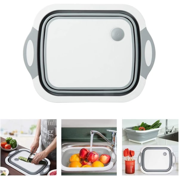 Foldbar multifunktionel campingvask, plastsilikon vask