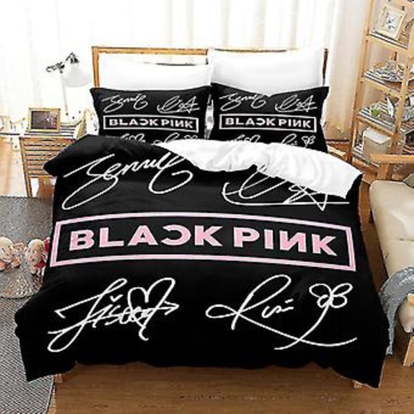 Nytt B08 Blackpink 3D-tryckt Sängklädesset Täcke Överkast Kuddfodral Barnpresent snabb{jkw} ( US FULL 200*230cm)