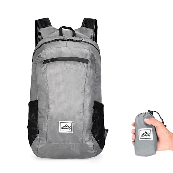 15L Udendørs Rygsæk Foldbar Camping Rejsetaske Skoletaske Gray