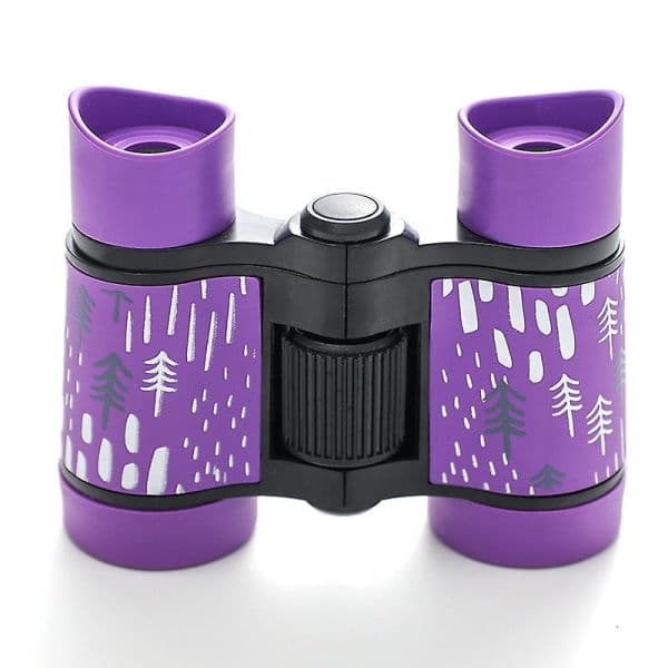 Compact Shockproof Binoculars for Kids Bird Watching, 4x30 High-Resolution Clear Waterproof Optical Binoculars Hiking (Purple)-FA-