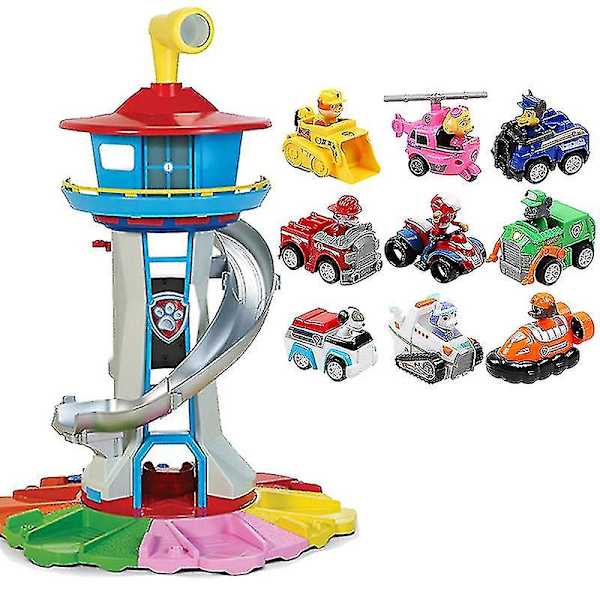 Overdimensjonert valpetårn Hovedkvarter Leke med musikk og lys Paw Patrol Lookout Lekeoppsett Barnebursdagspresang Roman 1 tower