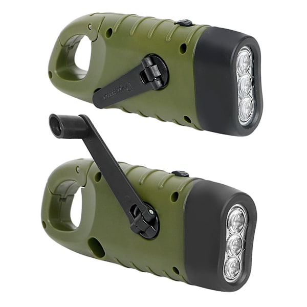 Bärbar solcellsladdad LED-ficklampa med dynamovev för camping, bergsklättring och tält 1 st