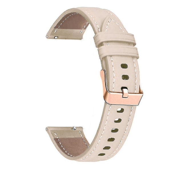 Klockarmband för Garmin Venu/sq/sq 2/2 Plus, 20 mm äkta läderarmband med roséguld