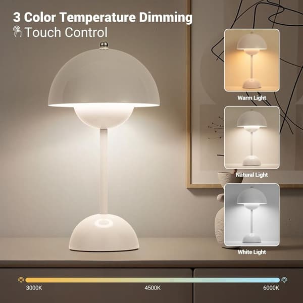 Moderne trådløs bordlampe - Touch Control, dæmpbar LED, til soveværelse/kontor-FA-