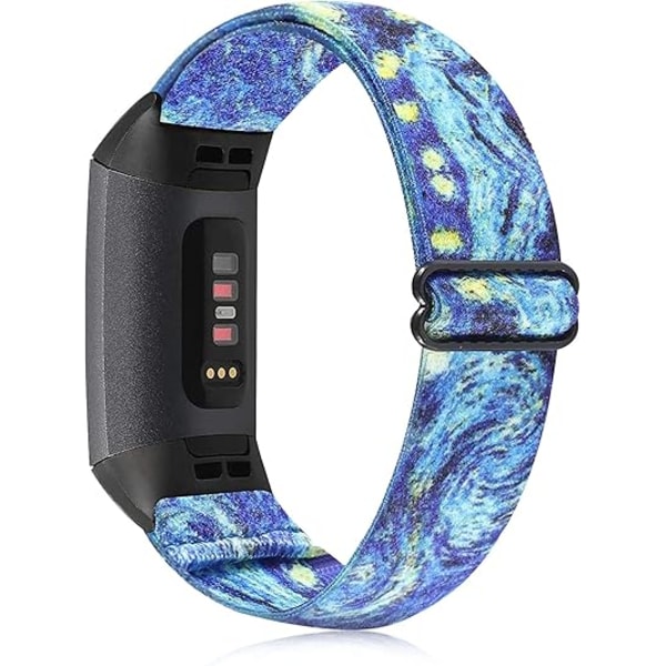 Elastiske Nylonstofbånd Kompatibel med Fitbit Charge 5 Urrem til Kvinder, Blød Strækbar Justerbar Stræk Sport Loop Udskiftningsarmbånd