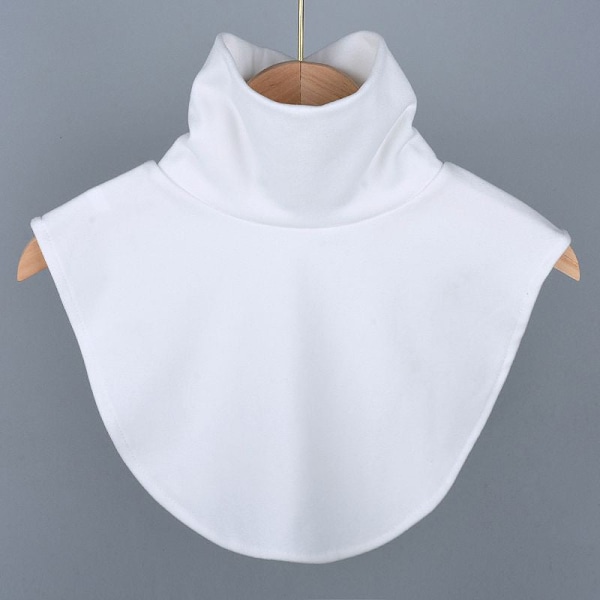 Avtagbar Halvförtjockad Turtleneck Damkrage Hög Elasticitet Dekorativ Borstad Varm Halsstöd Vinter white