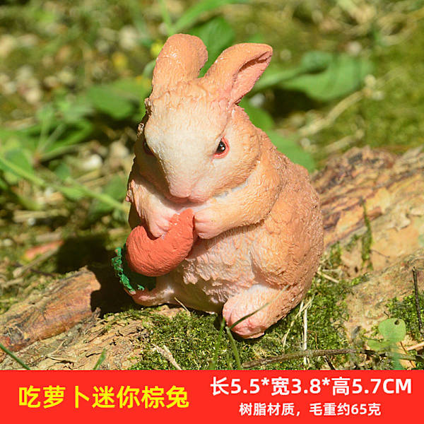 3 stk Miniatyr Harpiks Kanin Ornament Kanin Statue Hage Kanin