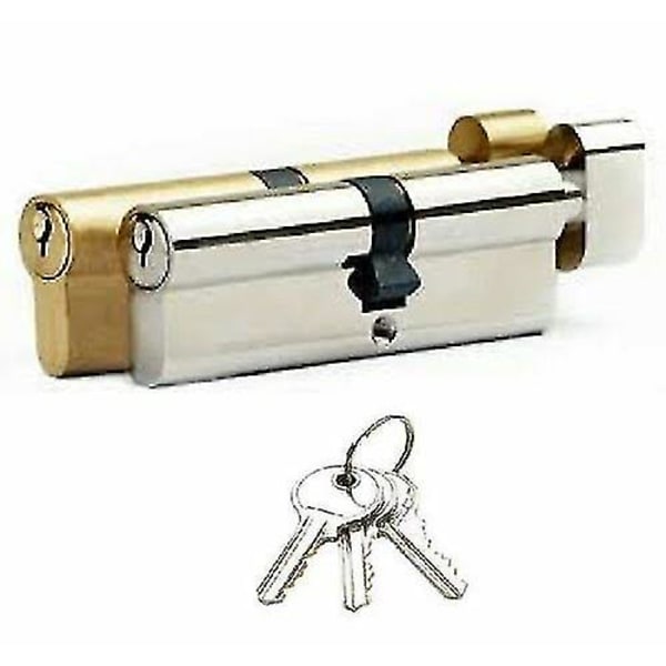 Euro Cylinder Fat Dörrlås Upvc Pvc Trädörr Thumb Turn Silver/sn silver 80mm  2PCS