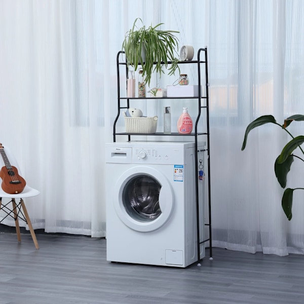 Herzberg HG-03282: 3-etasjes vaskemaskin og oppbevaringshylle for bad 2800