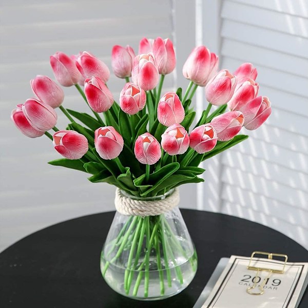20 stk realistiske kunstige tulipaner i latex