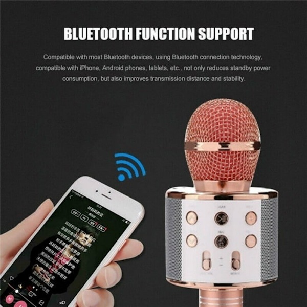 Ny Karaoke WS858 trådlös Bluetooth mikrofonhögtalare Handhållen USB mikrofonspelare KTV