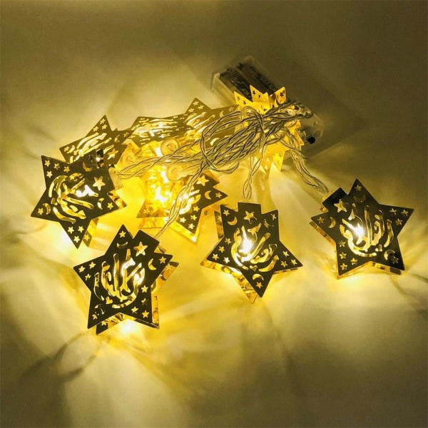 1,65M 10LED Eid Mubarak Måne Stjerne Slott Lys Ramadan 3 3