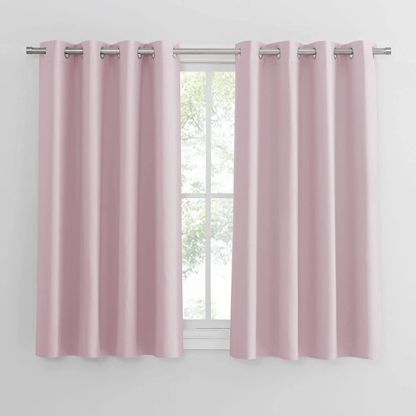 2 st mörkläggningsgardiner (Rosa 132*60cm)