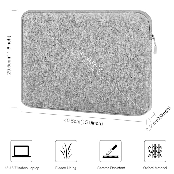 16 tums laptopfodral med dragkedja