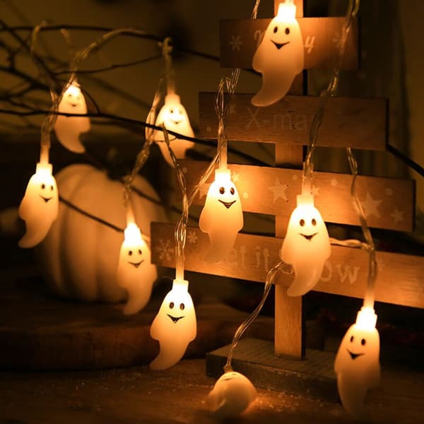 Spooky Halloween Ghost Light Garland - 20 LED-lys, 3 meter