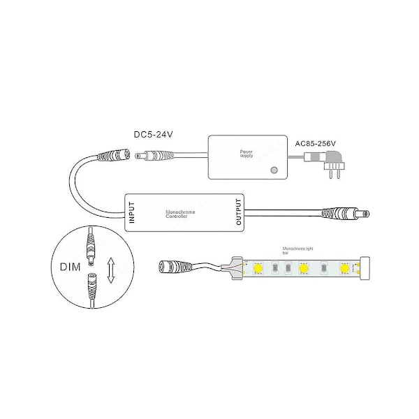 RF Fjernbetjening LED Dimmer DC5V-24V Lysstyrkejustering 14-knap Dimbar Tilslutningskontakt Til