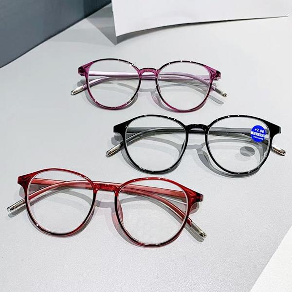 Anti-Blåt Lys Læsebriller Runde Briller RØD STYRKE Red Strength 350 Red