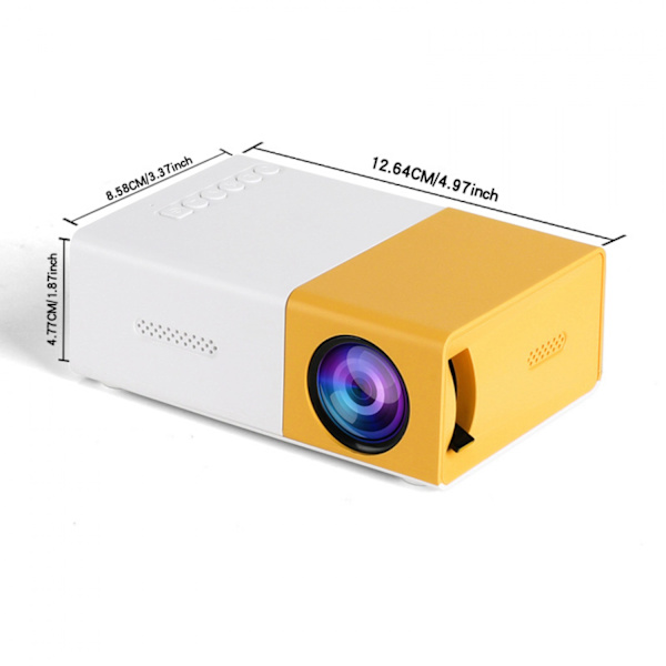 Mini bærbar 1080P hjemmekino projektor med smarttelefon/PS4 WELLNGS