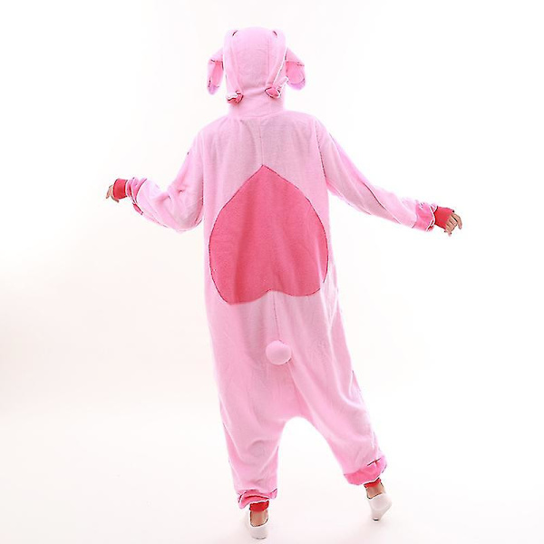 Stitch-Pyjama Anime-Piirretty Yöasu Jumpsuit_y o Vaaleanpunainen Pink L