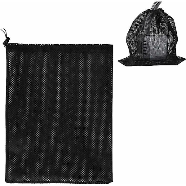 Pumpepose, Pumpefilter Netpose, Dammepumpe Filterpose, Pumpe Netpose, Hjem Vandpumpe Filter Tilbehør (41×31cm, Sort)-XF6-