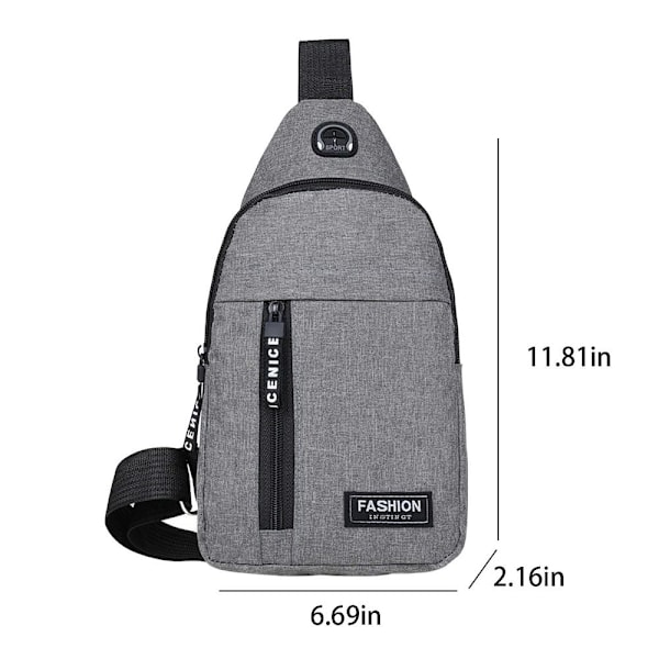 Crossbody-väska Chest Pack GRÅ - spot försäljning