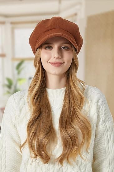Dame Baret Newsboy Hat Fransk Uldkasket Klassisk Efterår Forår Vinter-FA-