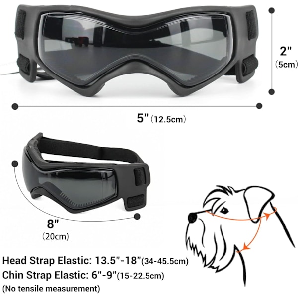 Dog Sunglasses - Hundögonskydd - Lätt att sätta på - Snygga skyddsglasögon för små/medelstora hundar