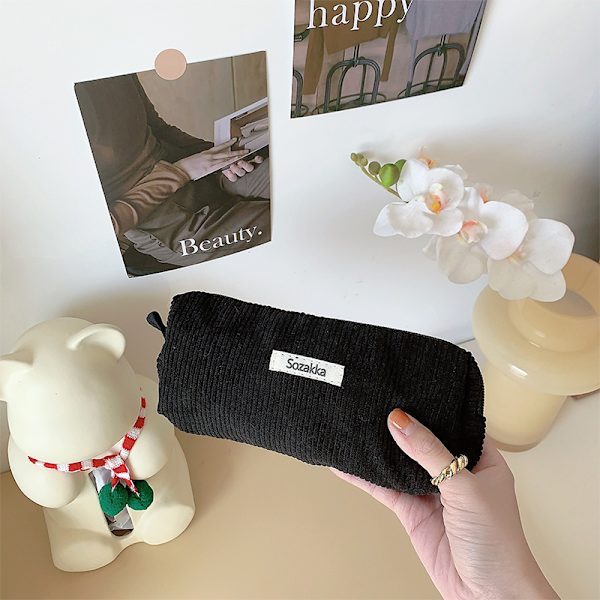 Enkelhet Retro pennfodral Enfärgad case Makeup Ba Apricot