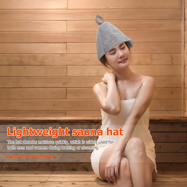 Original ullbastuhatt for kvinner og menn 2-pakning 100 % naturlig filt bastutillbehør
