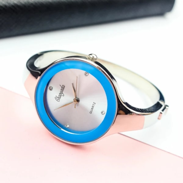 Damklocka Mode Märke Klocka Dam Watch Lady Quartz Armbandsur Watch Relogio Feminino Montre Femme silver blue