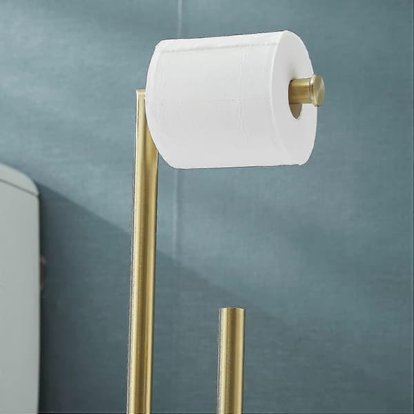 Fritstående toiletpapirholder i børstet guld rustfrit stål-FA-