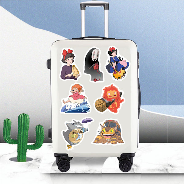 Studio Ghibli -tarrasetti, 100 kpl vinyyliä, vedenpitäviä anime-tarroja kannettavalle tietokoneelle, rullalaudalle, vesipullolle, lapsille ja aikuisille